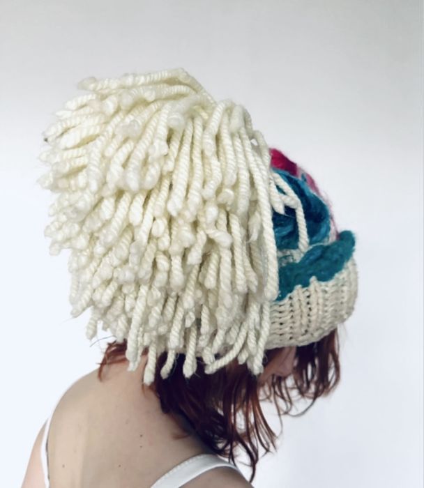 Zimowa czapka boho folk 100% wełna