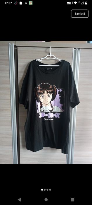 T-shirt czarny z nadrukiem Lei ze star wars 158/164