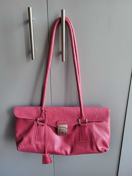 сумка шкіряна рожева