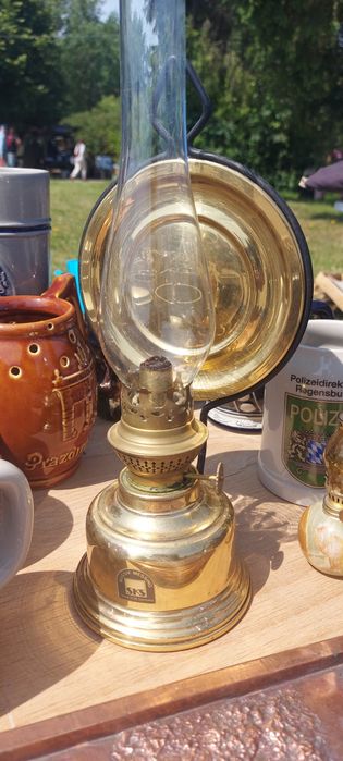 Lampa naftowa miedziana