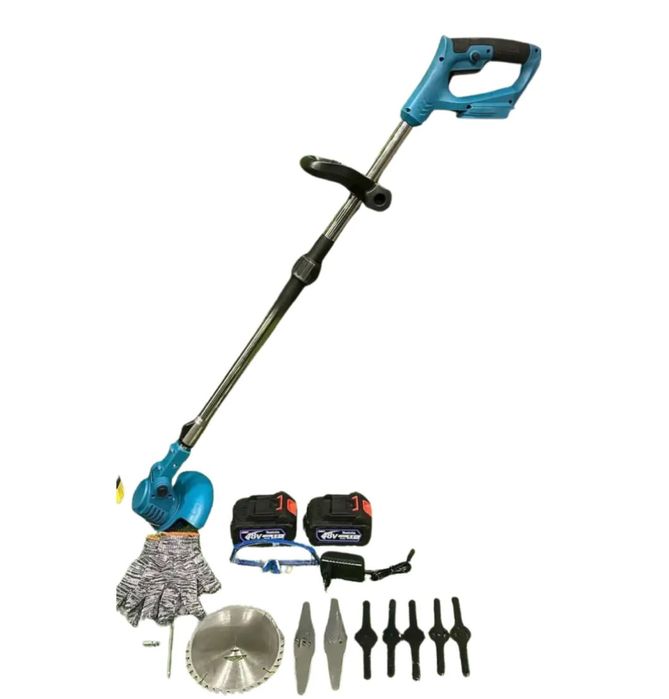 Акумуляторний тример 48в для трави з 8 насадками та колесами Дропшипінг!