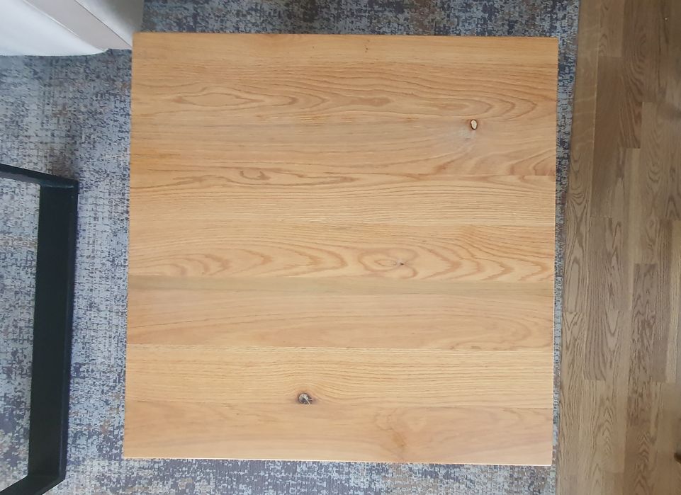 Stolik kawowy lity dąb (klejony) 70x70x3,5