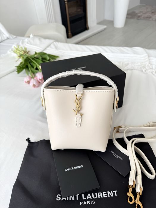 Сумка YSL Yves Saint Laurent Le 37 Small молочна, чорна