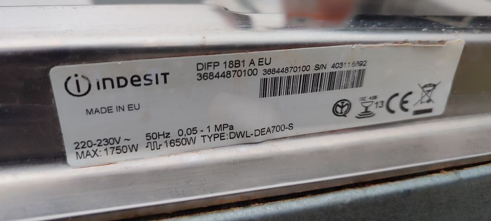 Zmywarka Indesit na części