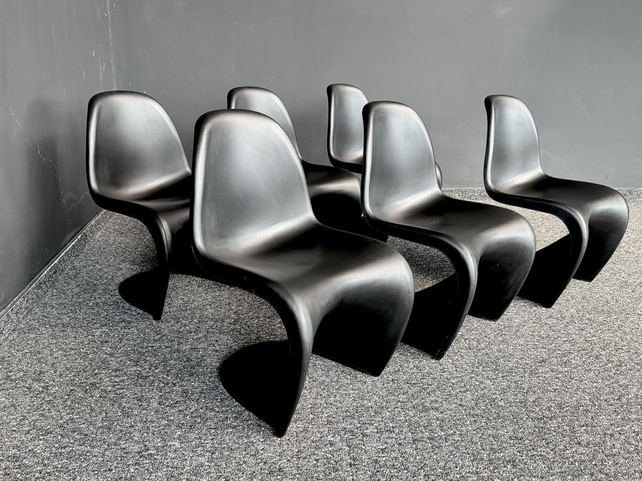 Krzesła typu Panton 6 szt. czarny mat – designerskie