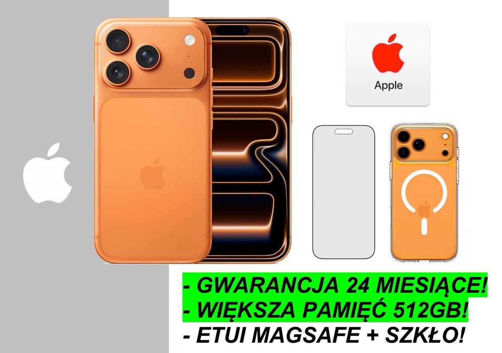 NOWY Apple iPhone 17 PRO 512GB Orange Pomarańcz +DODATKI GW-2LATA! FV!