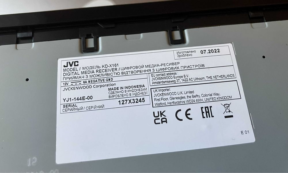 Radiotwarzacz JVC KD-X161