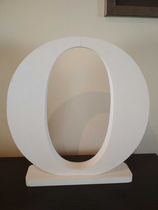 Litery ze styroduru "A", "O" i serce (ślub/wesele) wysokość 29 cm