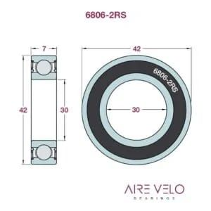 Łożysko supportu bb30 6806_2RS 30x42