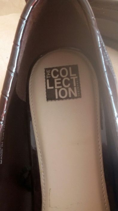 Лаковые кожаные туфли коричнево - бордового цвета. 39 р-р. 25 см