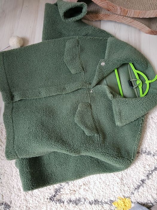 Kurtka bluza baranek polar butelkowa zieleń