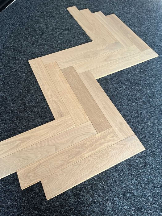 Jodełka klasyczna dębowa 11x120x600 White Biały Olej - Select