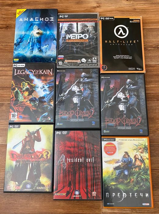 Диски для PC: Stalker Анабиоз Метро Half-Life Devil May Cry, Resident Evil, Предтечи, Blood Omen 2, Legacy of Kain, GTA Counter-Strike Need for Speed