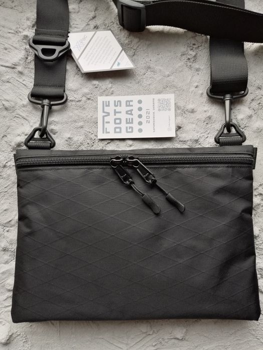 Сумка x-pac месенджер через плече ікспак икспак x-pack теквир techwear xpack кросбоді на плечо X-BRSK-BAG черная  edc fivedotsgear streetwear urban