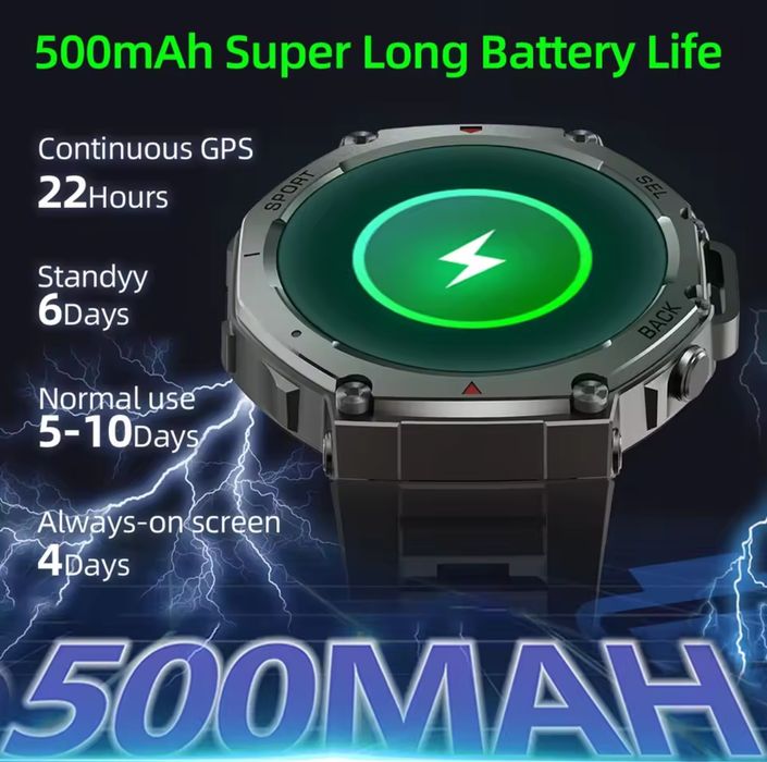 Тактичний смарт годинник DM58 з Укр. мовою + Compass + GPS