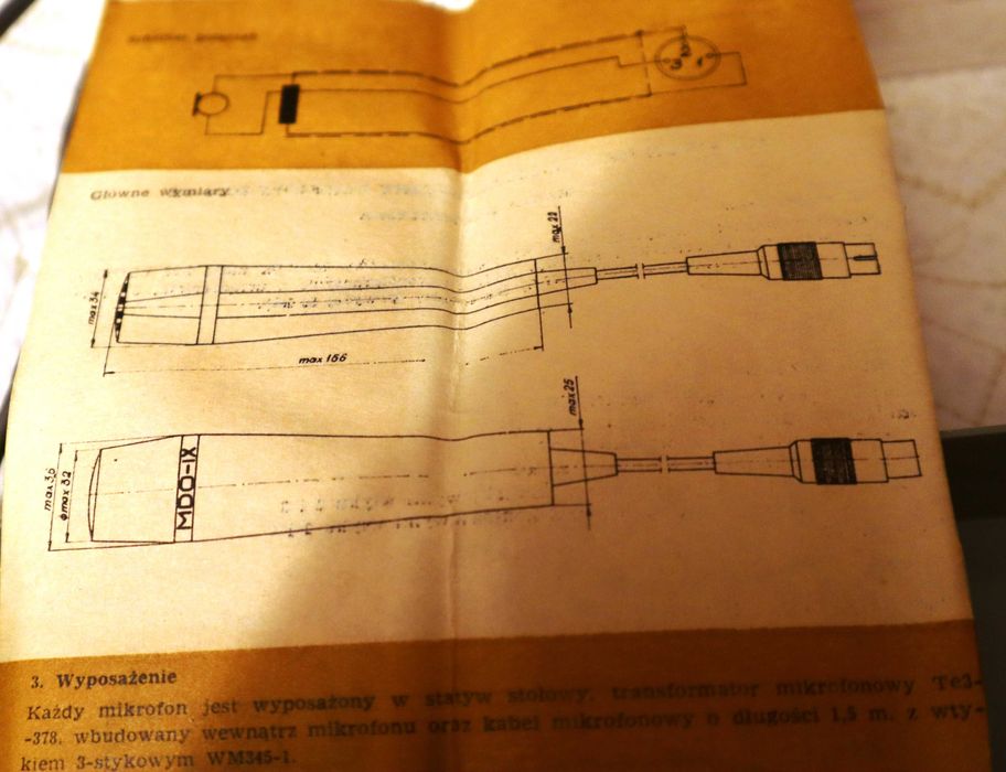 Mikrofon Unitra Tonsil MDO IX 676 - Magnetoelektryczny cewkowy