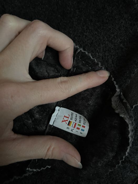 Nowy kożuch damski ze skóry owczej – ozdobny kaptur, premium, z metką