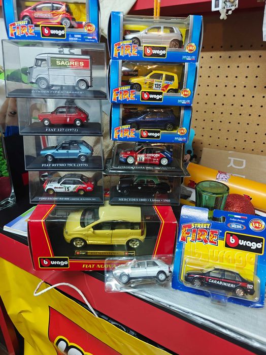 Lote Coleção Miniaturas 1/43 (Sagres, Táxi Lisboa, Rali, Fiat)