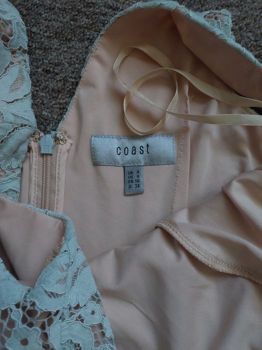 Неймовірна жіноча ажурна сукня coast. мереживна, колір світлий тіффані