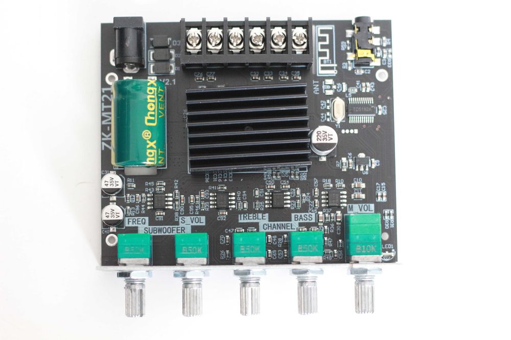 MINI Wzmacniacz Audio ZK-MT21 (50W*2 + 100W) 2.1 Bluetooth/AUX