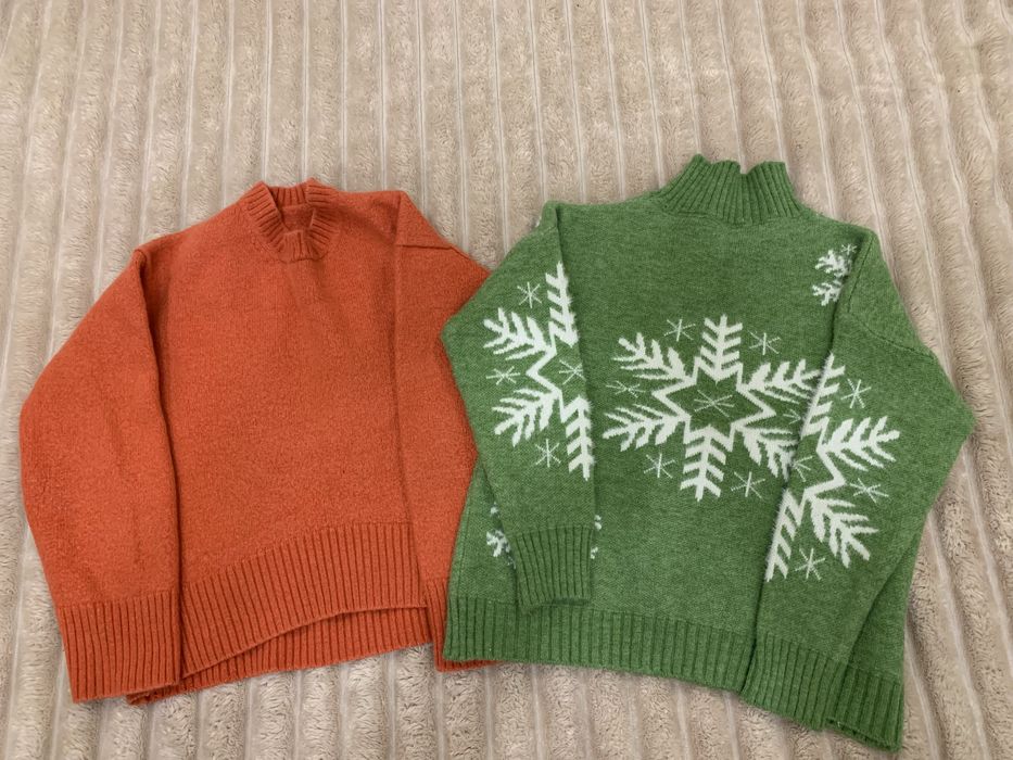 Теплий светер, зимовий , новорічний принт