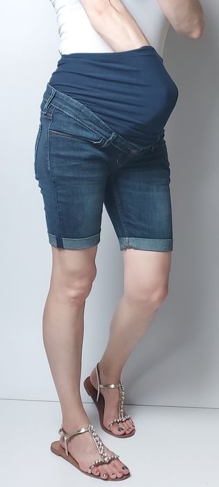 H&M MAMA_jeansowe ciążowe spodenki_38/M