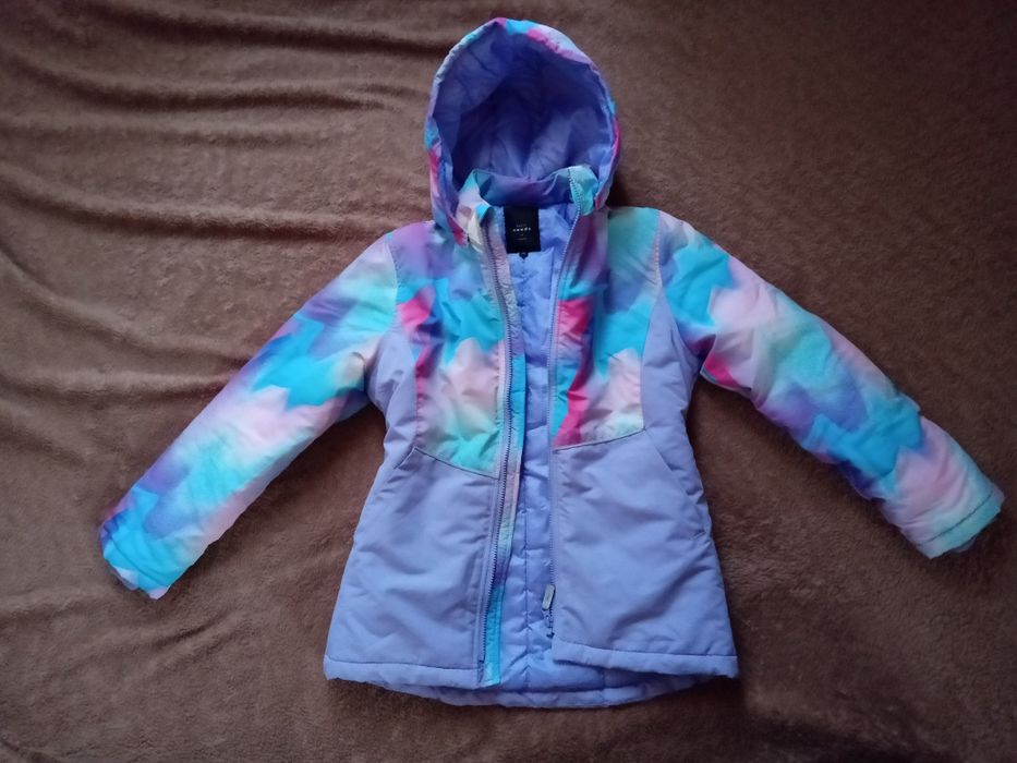 Куртка демісезонна барвиста бузкова на дівчинку розмір 152 12 років