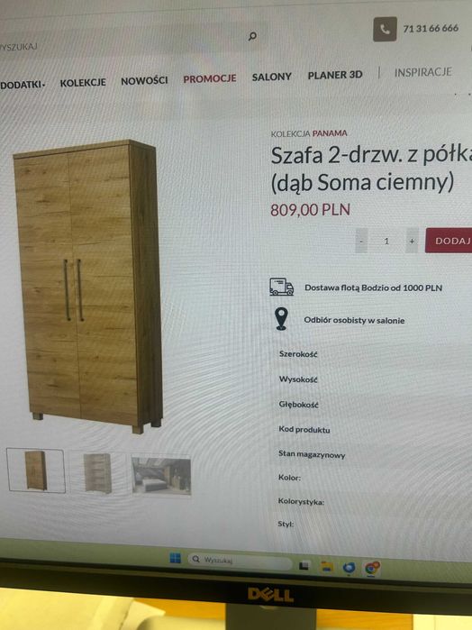 szafa z półkami zamykana na klucz BODZIO