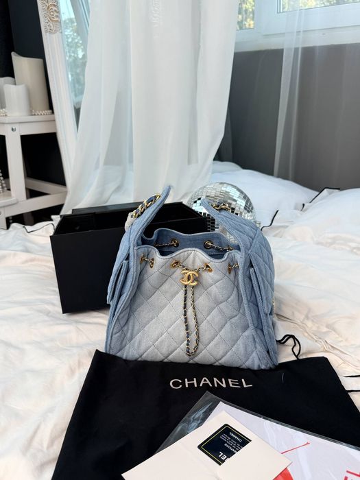 Сумка Chanel / сумочка джинсова денім блакитна градієнт