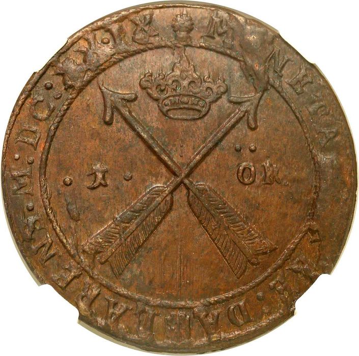 Szwecja, 1 öre ore 1629, Nykoping NGC MS62 (MAX) - PIĘKNE