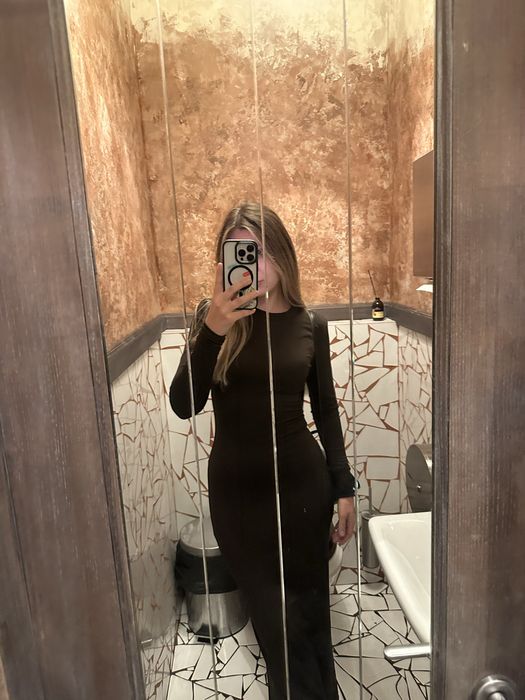 Платье длинное в пол шоколад