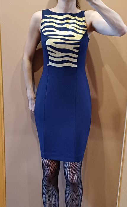 Sukienka Simple 36 z tygrysim wzorem