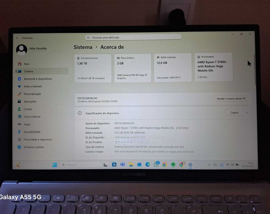 Portátil ASUS F512D 12Gb 1T