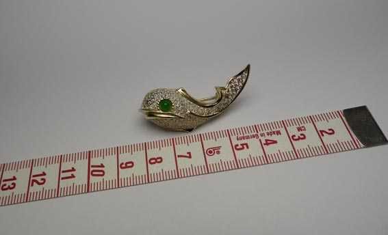 Dwukolorowa srebrna filigranowa broszka delfin Willi Nonnenmann.