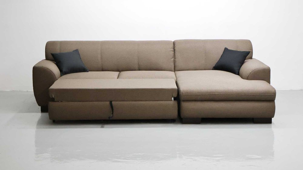 TLX Narożnik z funkcją spania brązowy kolor rozkładana rogówka sofa