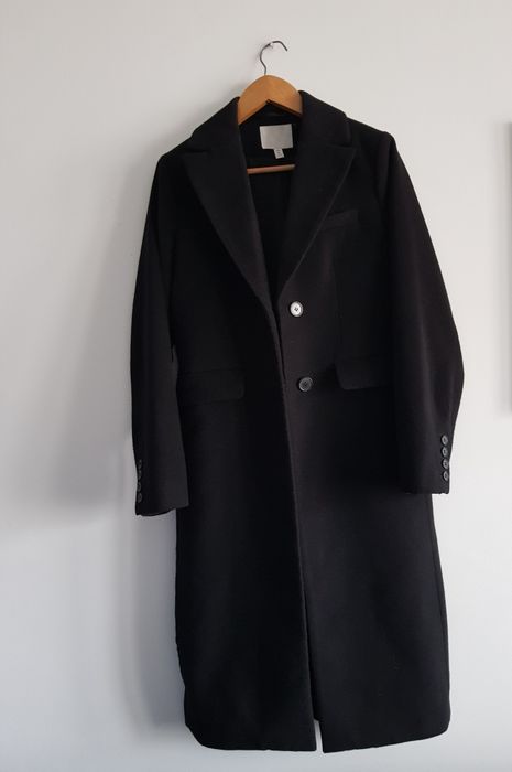 Czarny klasyczny płaszcz h&m . Rozm S