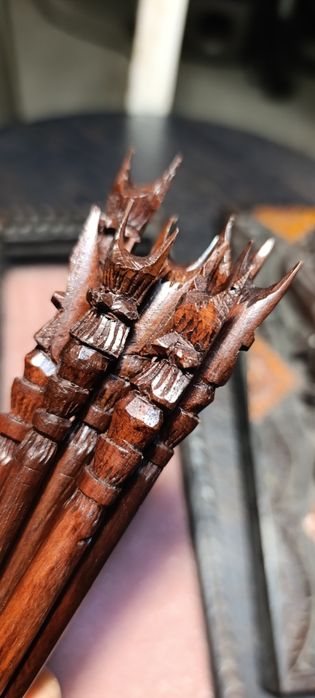 Шкатулка набор. Шпильки, заколки, спицы, для волос. Палочки , покрытые