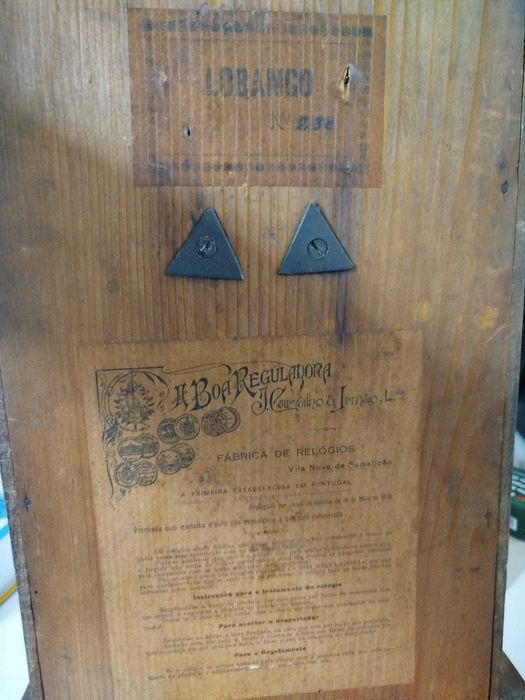 Relogio muito antigo A Boa Reguladora - Lobango 1929 Antiguidade