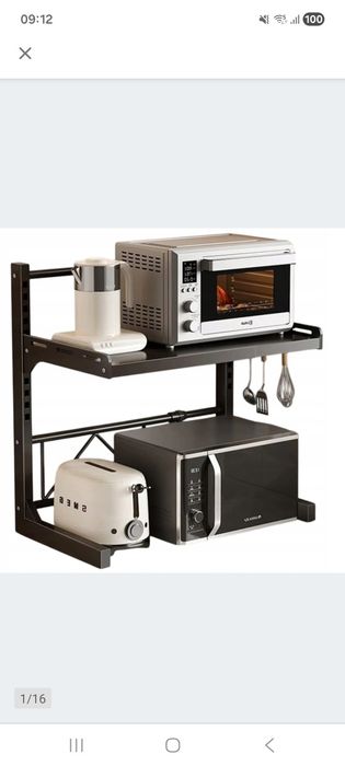 Półka kuchenna nad mikrofalę rególowana.