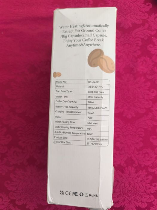 Maquina Café Portátil a Bateria (Nespresso, Dolce Gusto ou café moído)