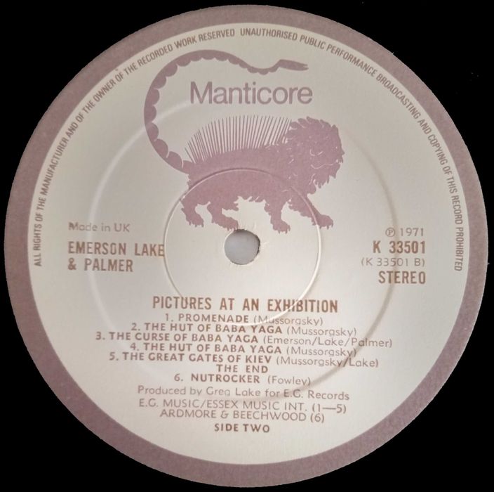 Emerson, Lake & Palmer	- - - - -	Pictures At An Exhibition	- - - - -LP