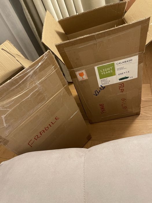 2 lampy, Light Years, Calabash P2, red chrome, Fritz Hansen