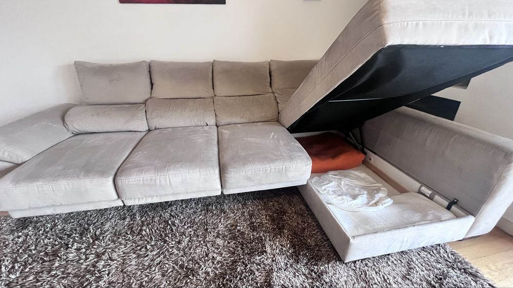 Sofá 4 lugares com chaise long
