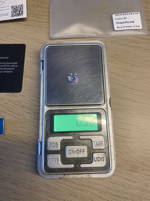 Муассанит 3.5ct 9.5mm бриллиант сертификат GRA