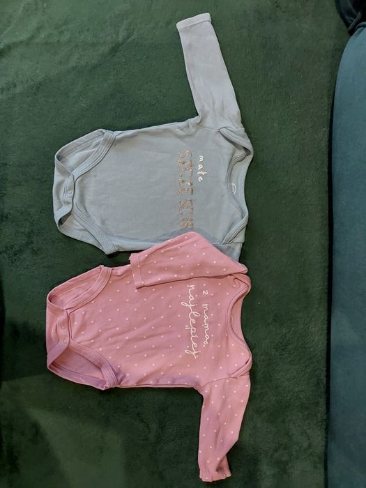 2x body dla dziewczynki rozmiar 68 różowe i zielone cool club by smyk