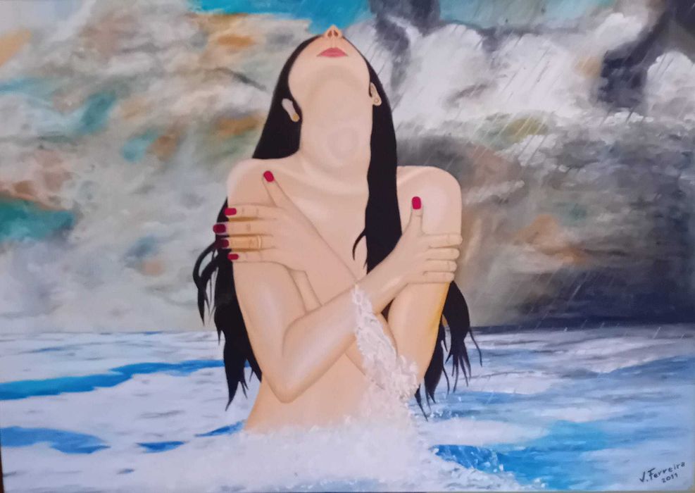 Quadro - Mulher à chuva