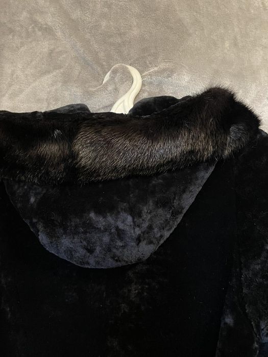 Шуба мутон + норка,