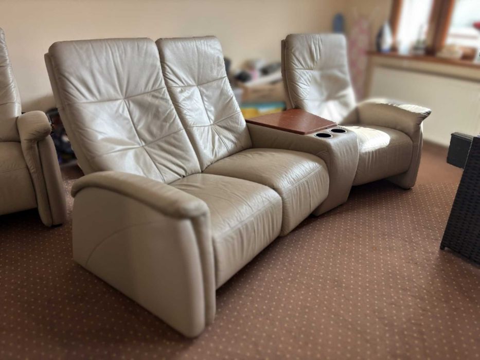 Sofa skórzana 3-os. RELAX z barkiem Gala Collezione TIVOLI 100% skóra