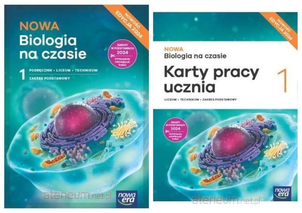 Nowa Biologia Na czasie 1 ROK 2024 Podręcznik + Karty Pracy Podstawowe