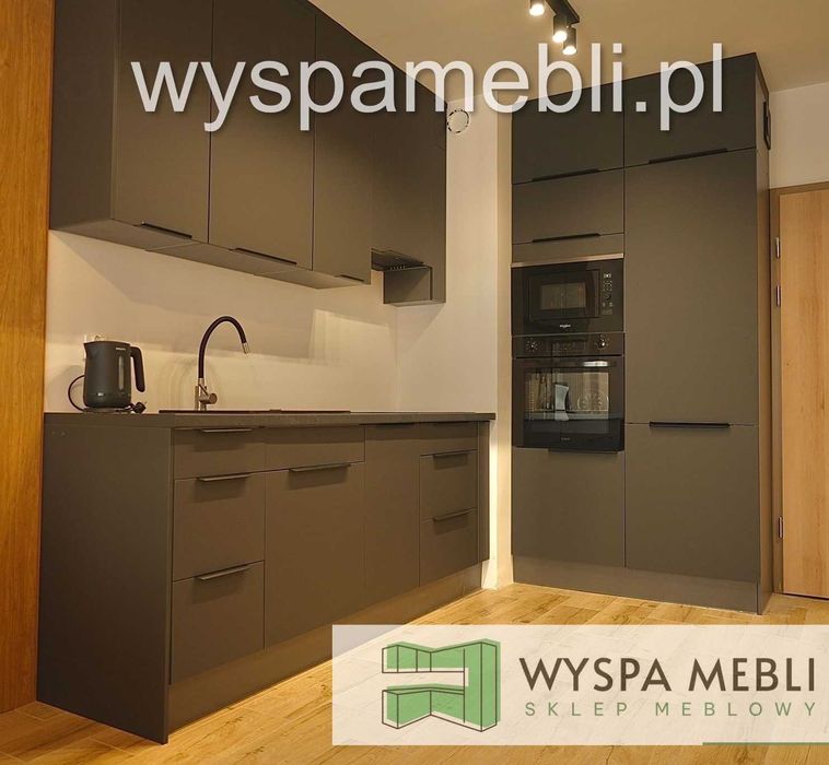 Kuchnia modułowa meble kuchenne nowe 220 + 120cm grafit antracyt czarny wyspa mebli